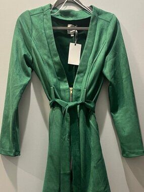 NWT Love Tree Green Belted Jacket